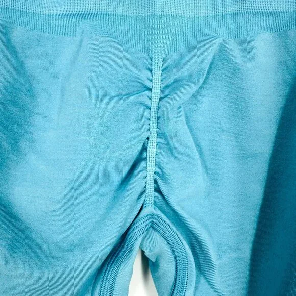 Alphalete Womens Blue Ombre Seamless Amplify Bootie Scrunch Stretch Leggings M - Picture 8 of 12